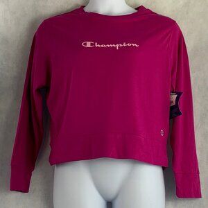 Champion Women's Long-Sleeve Lounge Pajama Top T-Shirt, Orchid Dark Pink, Large